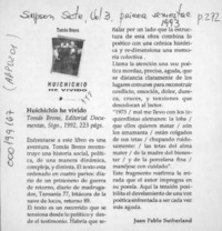 Huichichío he vivido  [artículo] Juan Pablo Sutherland.