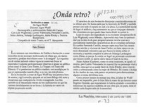 Onda retro?  [artículo] Hans Ehrmann.