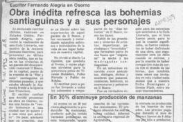 Obra inédita refresca las bohemias santiaguinas y a sus personajes  [artículo].