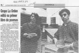 Grupo La Orden editó su primer libro  [artículo]Joaquín Navasal.