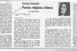 Poesía religiosa chilena  [artículo] Sara Vial.