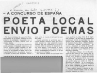 Poeta local envió poemas  [artículo].