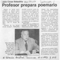Profesor prepara poemario  [artículo].