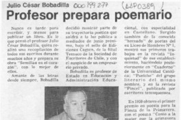 Profesor prepara poemario  [artículo].