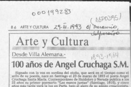 100 años de Angel Cruchaga S. M.  [artículo] Pedro Mardones Barrientos.