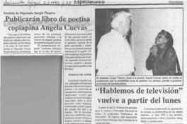 Publicarán libro de poetisa copiapina Angeles Cuevas