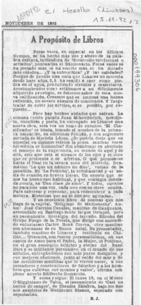 A propósito de libros  [artículo] E. J.