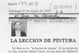 La lección de pintura  [artículo] Tristán Altagracia.