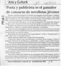 Poeta y publicista es el ganador de concurso de novelistas jóvenes  [artículo].