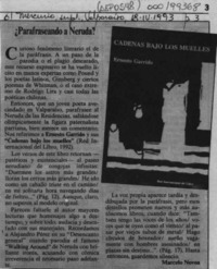 Parafraseando a Neruda?  [artículo] Marcelo Novoa.