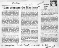 "Las piernas de Mariana"  [artículo] Julia Vergara Ubilla.