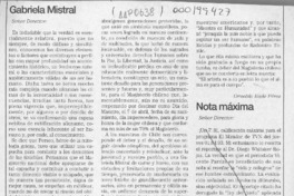 Gabriela Mistral  [artículo] Ornaldo Eade Pérez.