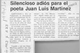 Silencioso adiós para el poeta Juan Luis Martínez  [artículo].