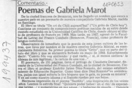 Poemas de Gabriela Marot  [artículo] Adolfo Simpson T.