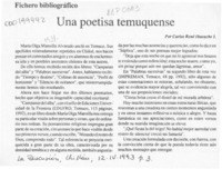Una poetisa temuquense  [artículo] Carlos René Ibacache I.