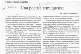 Una poetisa temuquense  [artículo] Carlos René Ibacache I.
