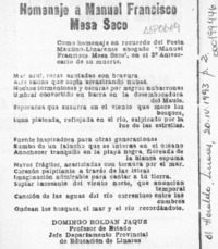 Homenaje a Manuel Francisco Mesa Seco