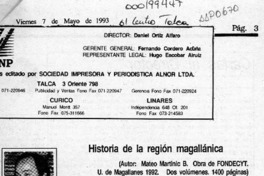 Historia de la región magallánica  [artículo] Juan Mihovilovic H.