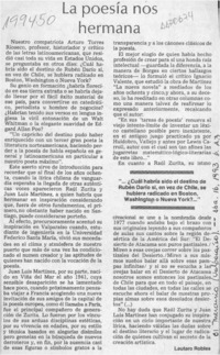 La poesía nos hermana  [artículo] Lautaro Robles.