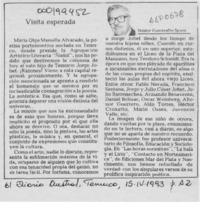 Visita esperada  [artículo] Néstor Fuentealba Spiess.
