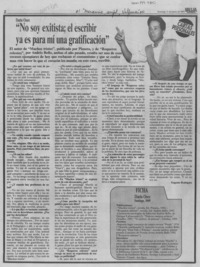 "No soy exitista; el escribir ya es para mí un gratificación"