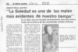 "La Soledad es uno de los males más evidentes de nuestro tiempo"  [artículo].