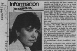 Con sahumerio, actriz gana la eternidad  [artículo] C. S.