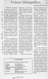 Fichero bibliográfico  [artículo] Carlos René Ibacache.