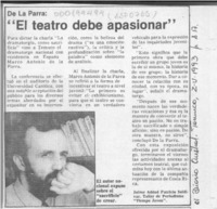 "El teatro debe apasionar"  [artículo] Jaime Addad [y] Patricio Saldívar.