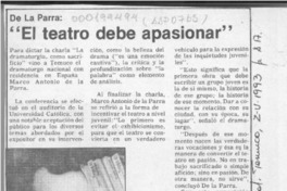 "El teatro debe apasionar"  [artículo] Jaime Addad [y] Patricio Saldívar.