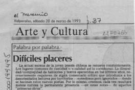 Difíciles placeres  [artículo] Marcelo Novoa.