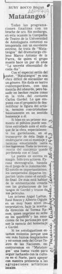 Matatangos  [artículo] Ruby Rocco Rojas.