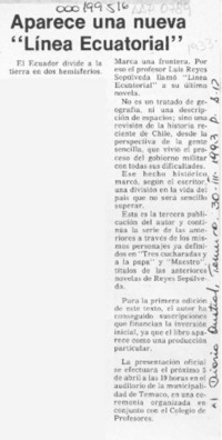 Aparece una nueva "Línea ecuatorial"  [artículo].