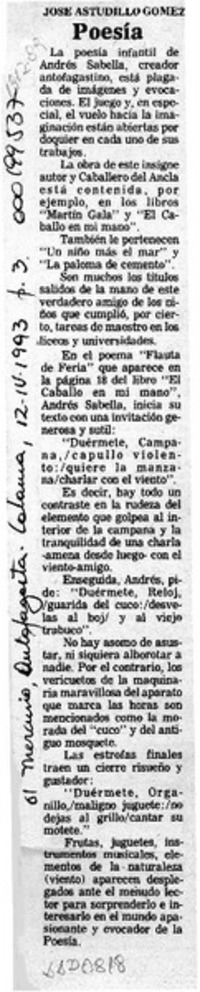 Poesía  [artículo] José Astudillo Gómez.