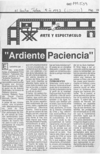 "Ardiente paciencia"  [artículo].