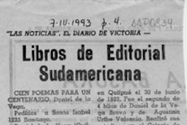 Libros de Editorial Sudamericana  [artículo].