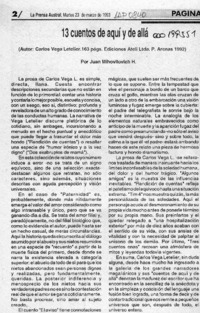 13 cuentos de aquí y de allá  [artículo] Juan Mihovilovic H.