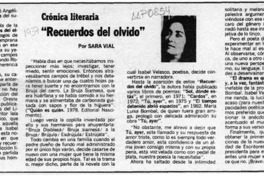 "Recuerdos del olvido"  [artículo] Sara Vial.