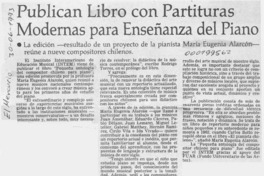 Publican libro con partituras modernas para enseñanza del piano  [artículo].