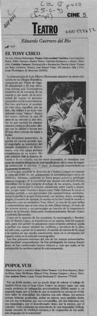 El tony chico  [artículo] Eduardo Guerrero del Río.