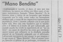 "Mano bendita"  [artículo] Juan Gana.