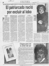 El patriarcado nació por excluir al lobo  [artículo] María Eugenia Risco.