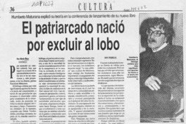 El patriarcado nació por excluir al lobo  [artículo] María Eugenia Risco.