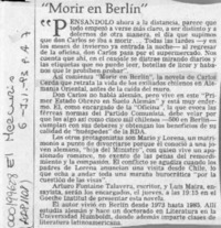 "Morir en Berlín"  [artículo].