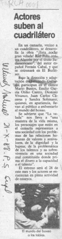 Actores suben al cuadrilátero