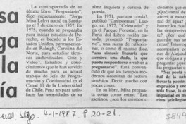 Jorge Misa comulga con la poesía  [artículo] Mentessana.