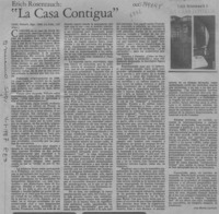 "La casa contigua"  [artículo] Ana María Larraín.