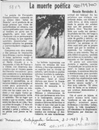 La muerte poética  [artículo] Horacio Hernández A.
