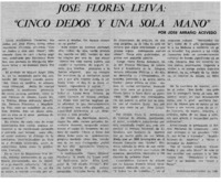 José Flores Leiva "Cinco dedos y una sola mano"