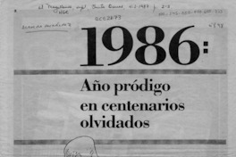 1986, año pródigo en centenarios olvidados